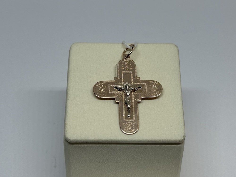 ПОДВЕСКА КРЕСТ БЕЗ КАМНЯ (Au 585)