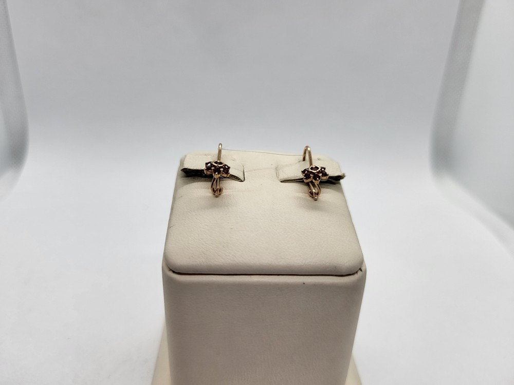 СЕРЬГИ ПЕТЕЛЬКА с камнями (Au 585)