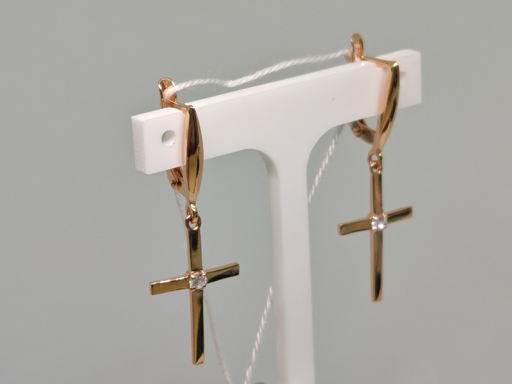 СЕРЬГИ С КАМНЕМ (Au 585)