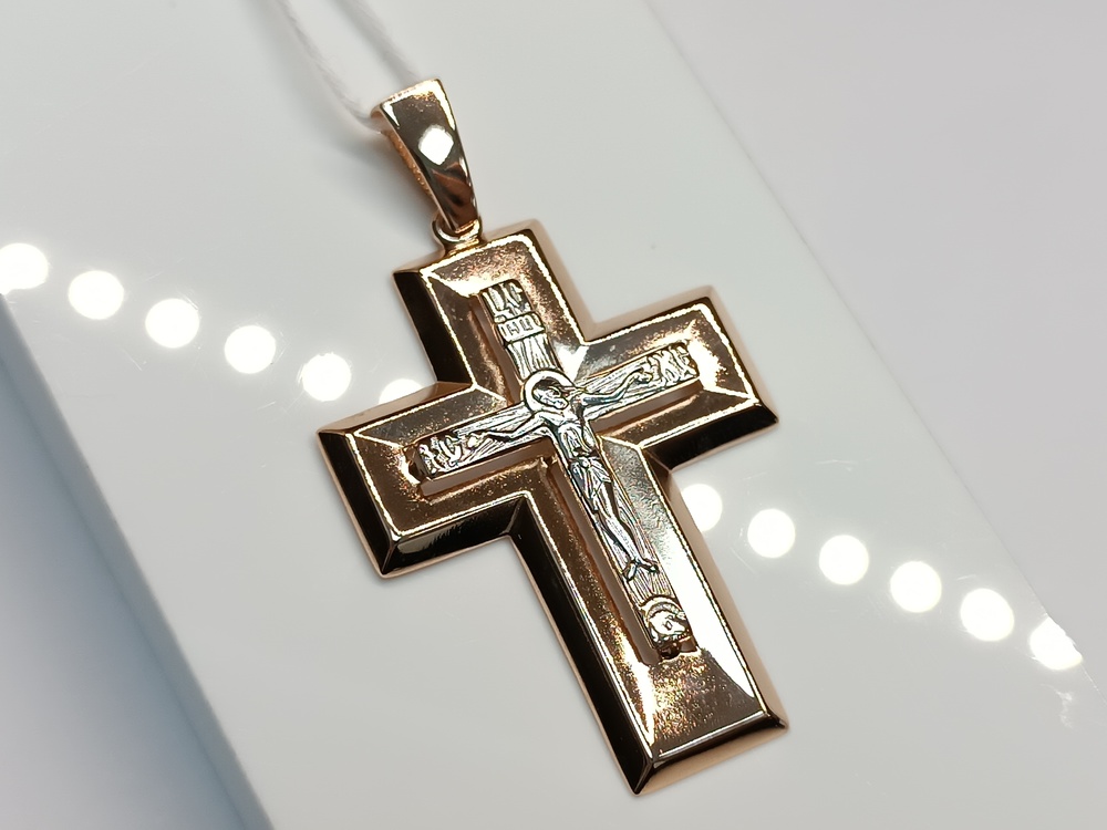 ПОДВЕСКА КРЕСТ БЕЗ КАМНЯ (Au 585)