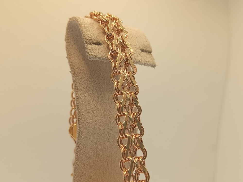 Кардинал Б100 Двухрядный БРАСЛЕТ ПУСТОТЕЛЫЙ Кардинал (Au 585)