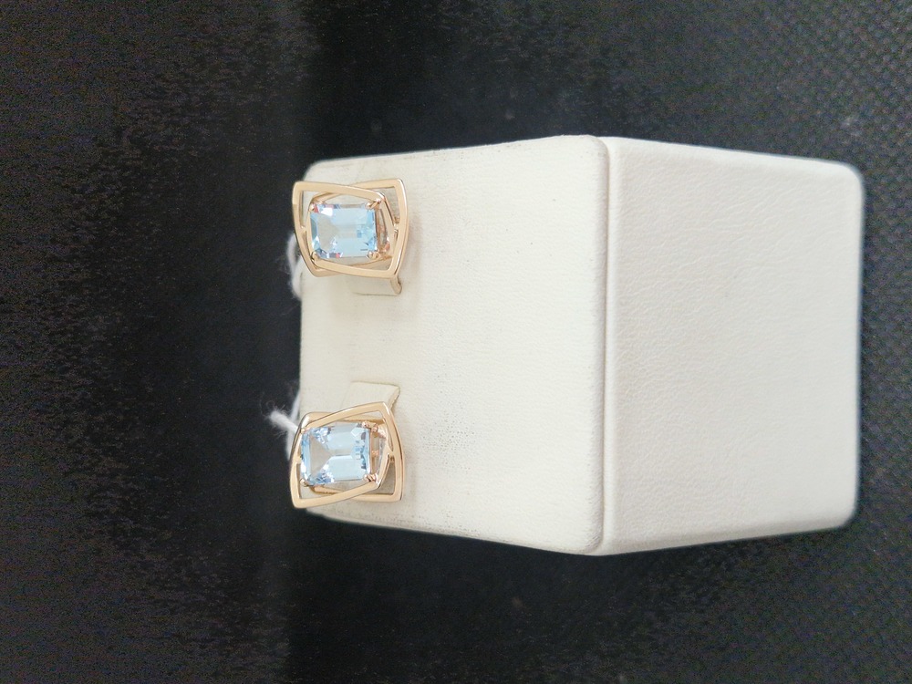 СКМ585 СЕРЬГИ С КАМНЕМ (Au 585)