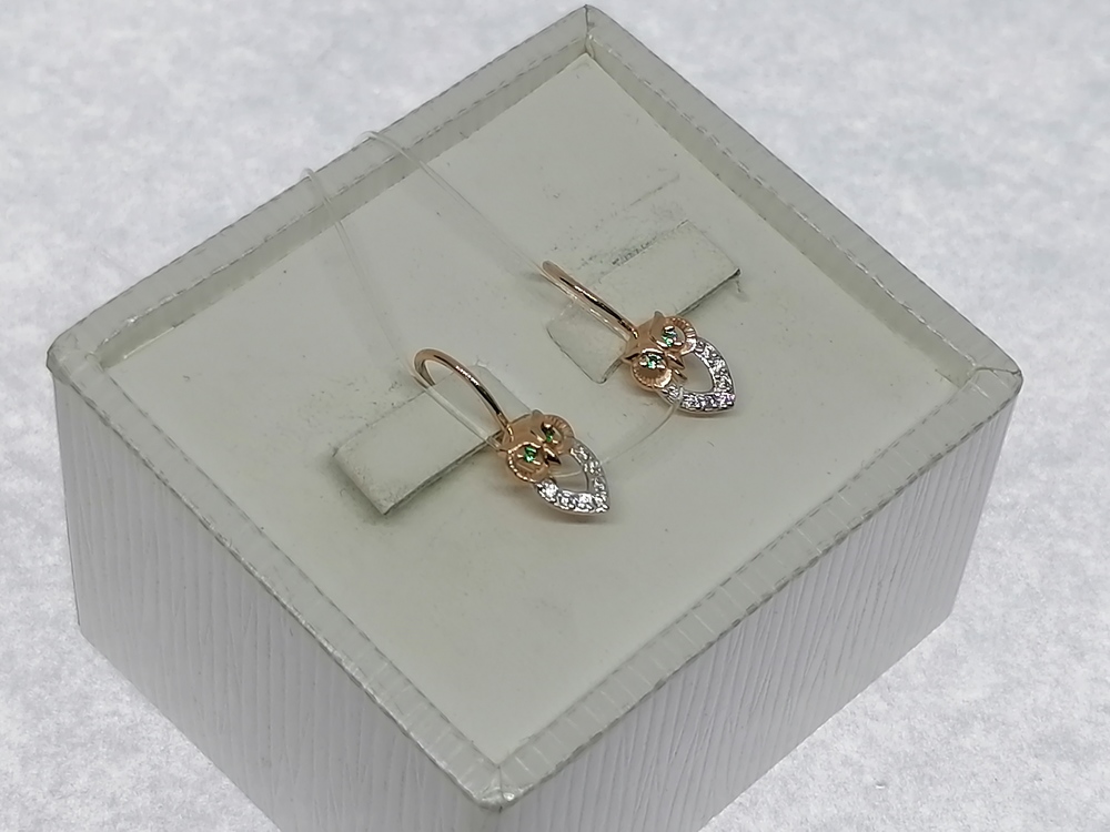 51-120-00781-1 СЕРЬГИ ПЕТЕЛЬКА с камнями (Au 585)