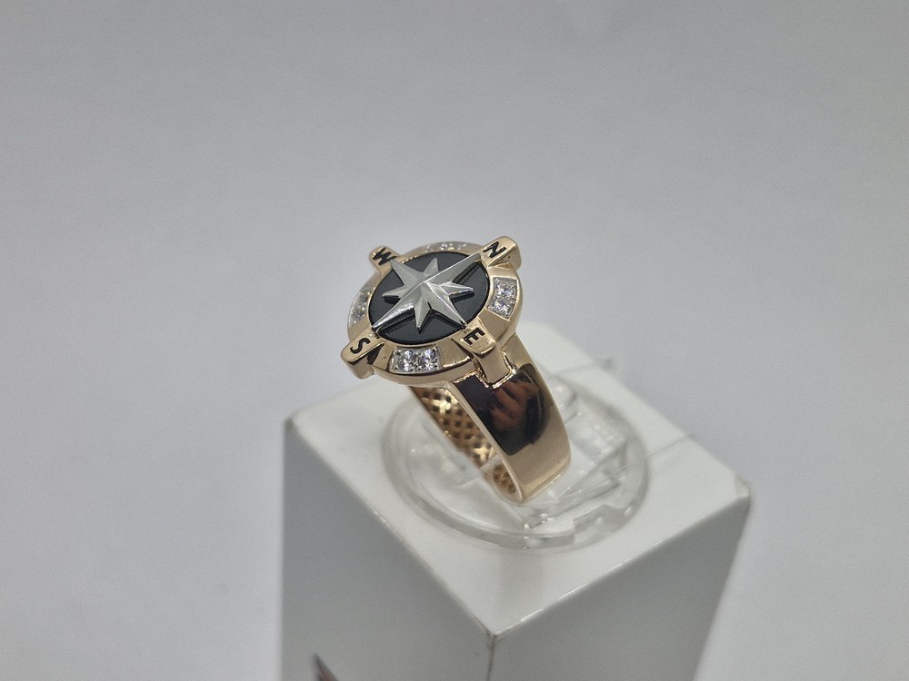 КОЛЬЦО ПЕЧАТКА с камнями (Au 585)