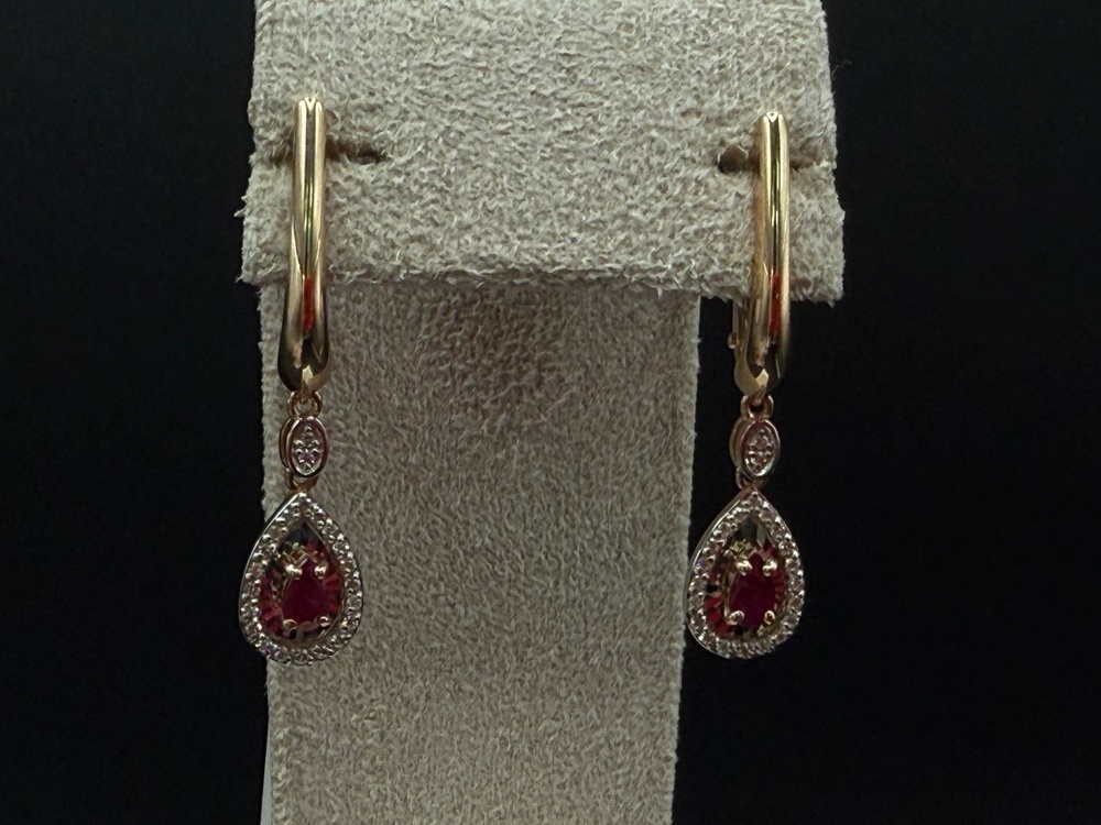 СЕРЬГИ Бриллиант, рубин (Au 585)