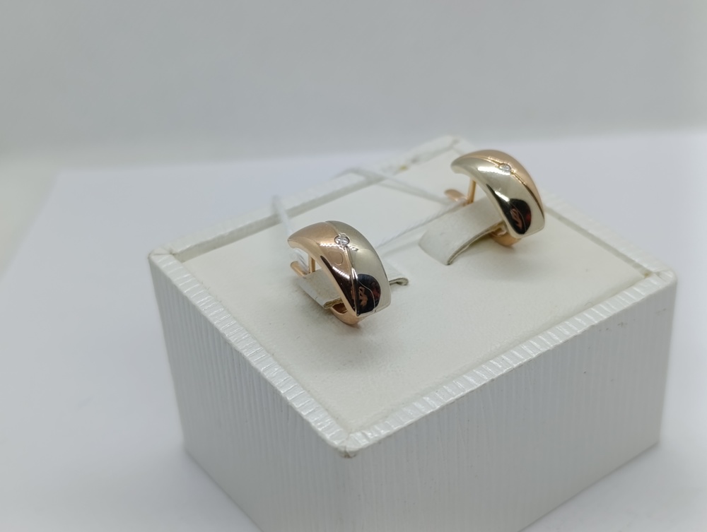 СКМ583 СЕРЬГИ С КАМНЕМ (Au 583)