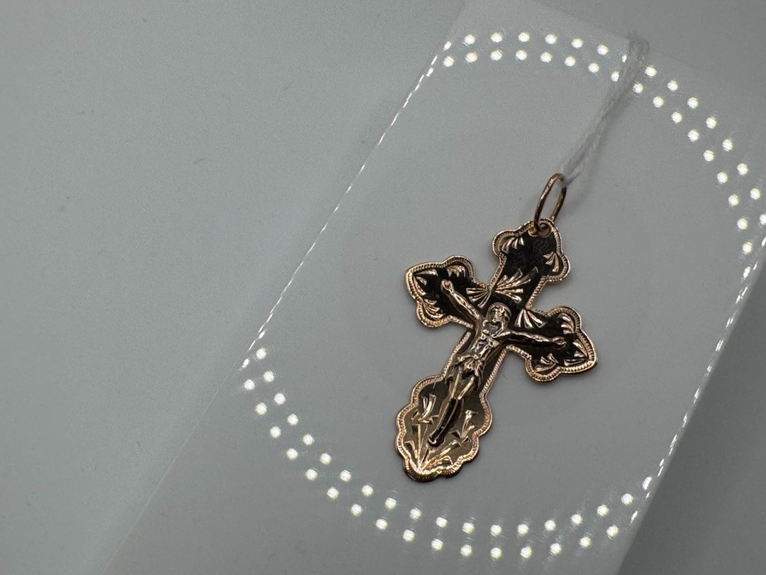 ПОДКБК585 ПОДВЕСКА КРЕСТ БЕЗ КАМНЯ (Au 585)