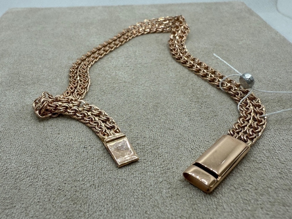 БРАСЛЕТ ПОЛНОВЕСНЫЙ Бисмарк двойной (Au 585)