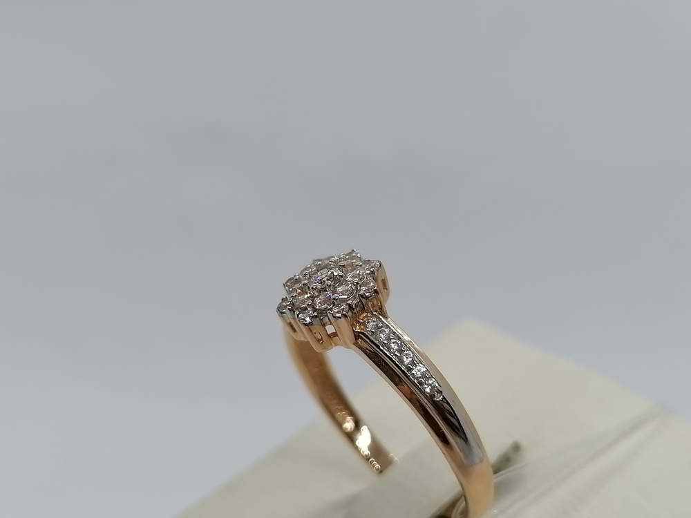 КОЛЬЦО С КАМНЯМИ (Au 585)