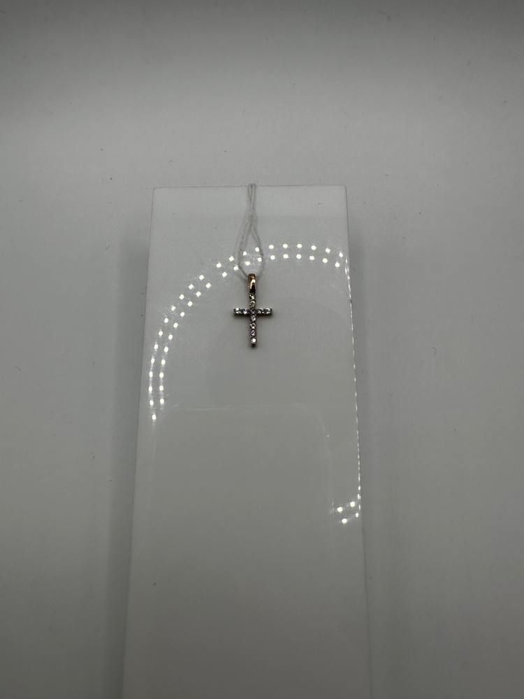 ПОДККИ585 ПОДВЕСКА КРЕСТ С КАМНЯМИ (Au 585)