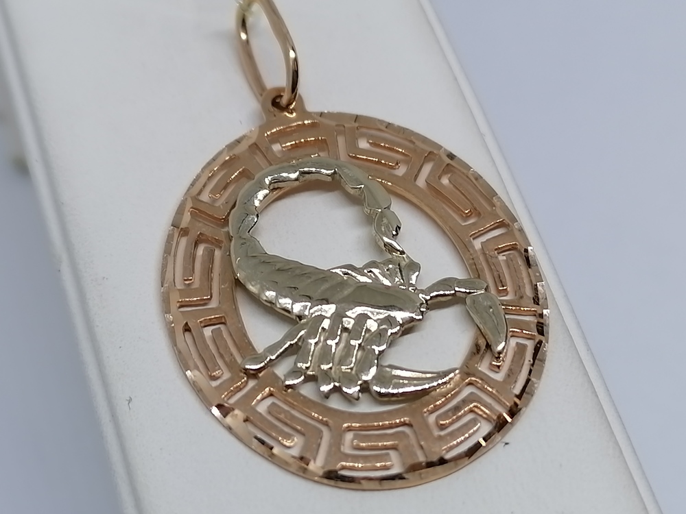 П-047_au ПОДВЕСКА ЗНАК ЗОДИАКА СКОРПИОН (Au 585)