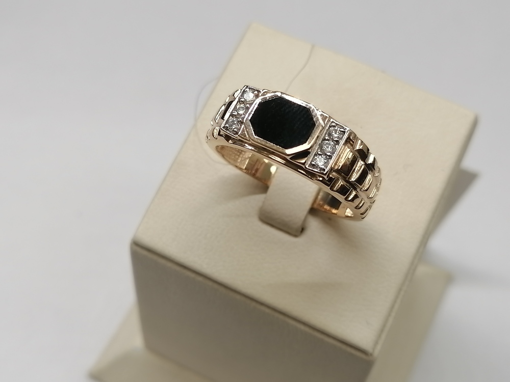 КОЛЬЦО ПЕЧАТКА с камнями (Au 585)