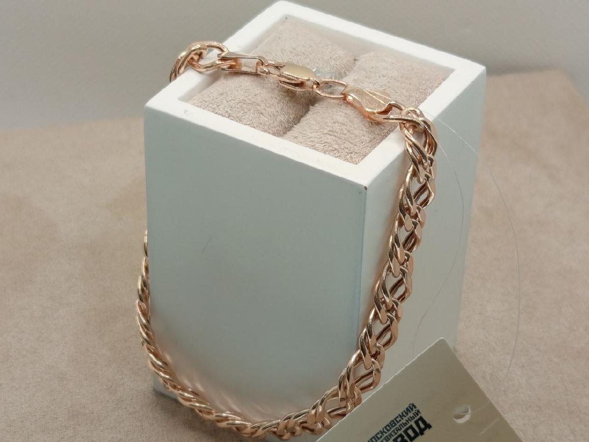 БРАСЛЕТ ПУСТОТЕЛЫЙ Ромб двойной (Au 585)