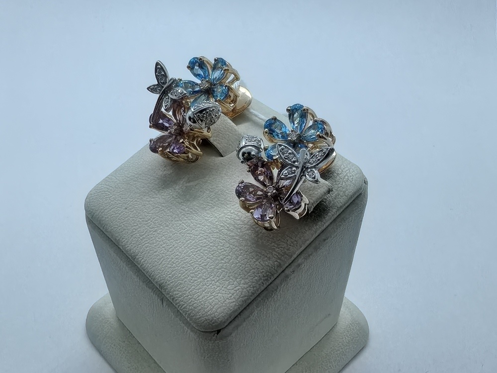 СКМИ585 СЕРЬГИ С КАМНЯМИ (Au 585)