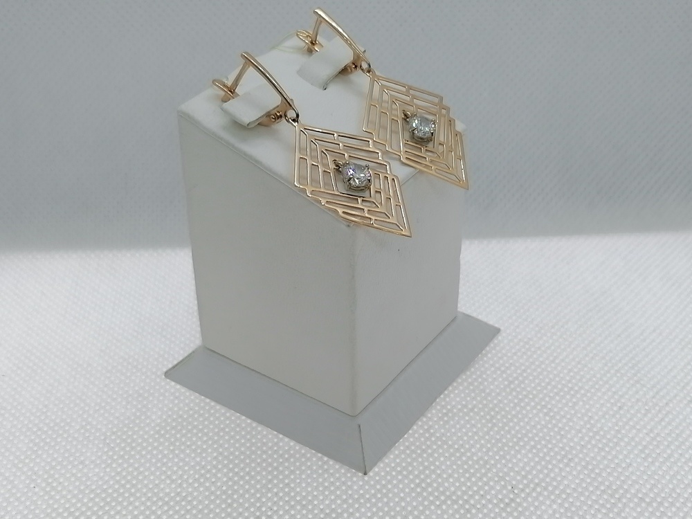 лз0028V200 СЕРЬГИ С КАМНЕМ (Au 585)