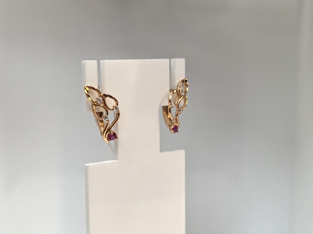 СКМИ585 СЕРЬГИ С КАМНЯМИ (Au 585)