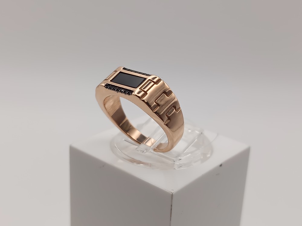 08-540148 КОЛЬЦО ПЕЧАТКА с камнями (Au 585)