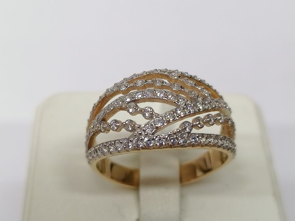 КОЛЬЦО С КАМНЯМИ (Au 585)