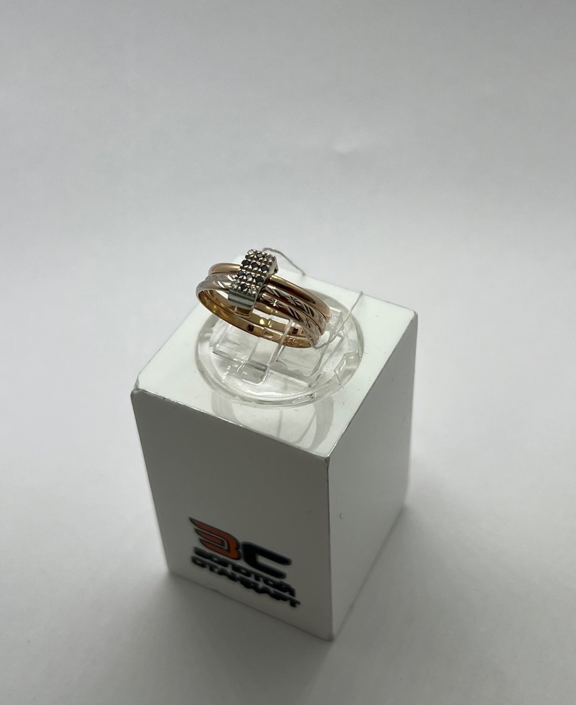 КОЛЬЦО С КАМНЯМИ (Au 585)