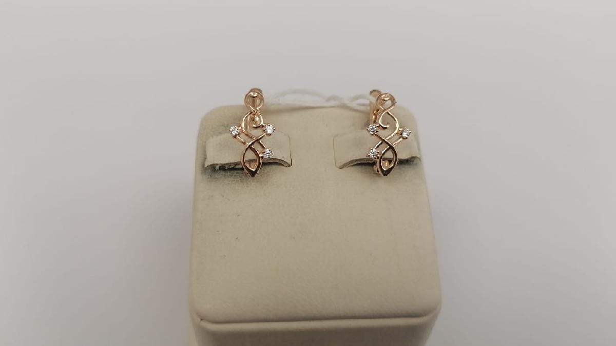 СКМИ585 СЕРЬГИ С КАМНЯМИ (Au 585)