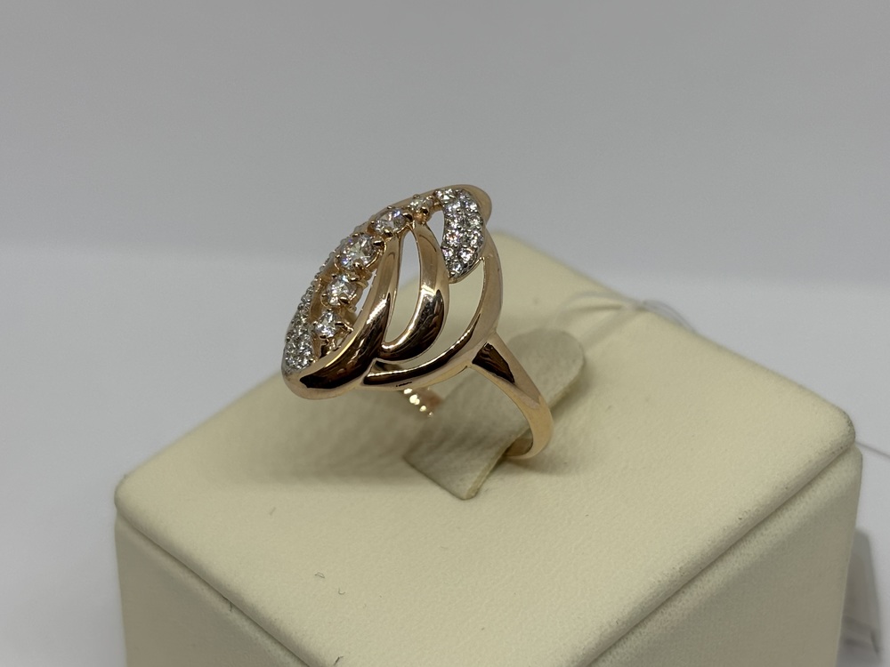 КОЛЬЦО С КАМНЯМИ (Au 585)