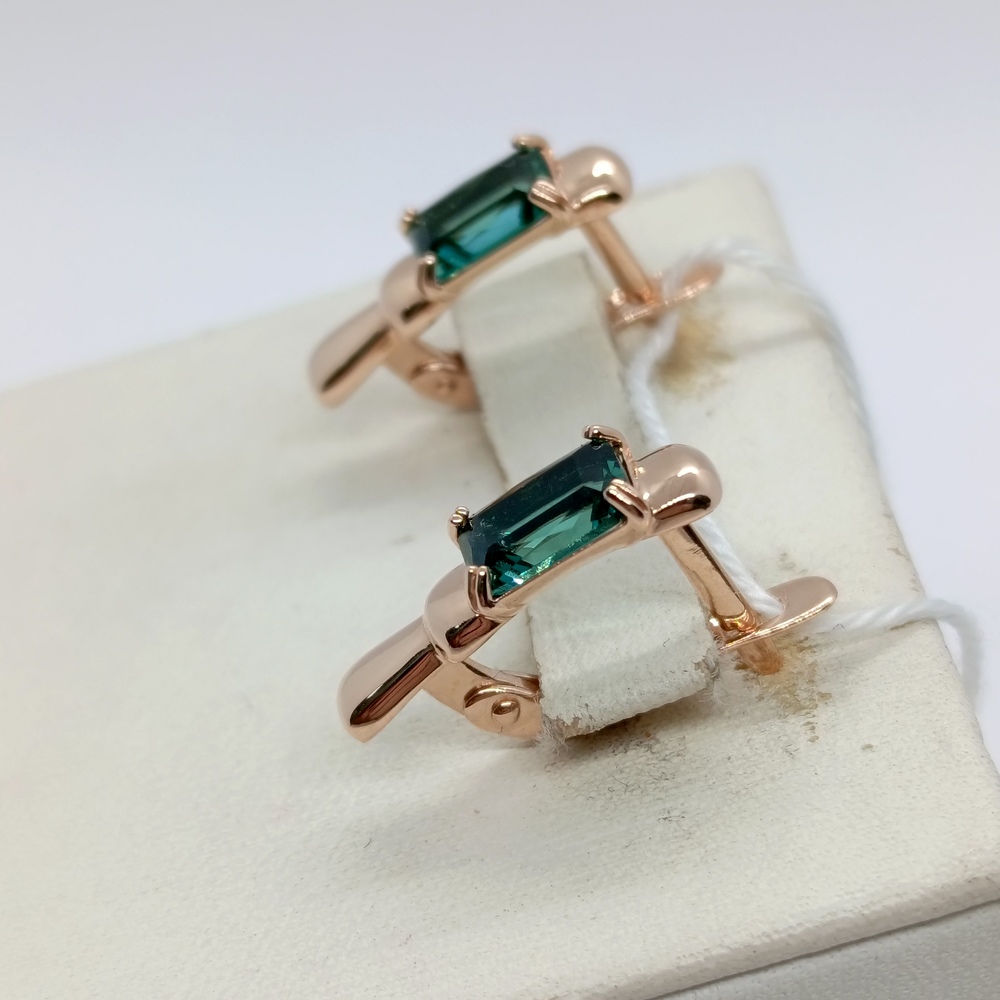 СКМ585 СЕРЬГИ С КАМНЕМ (Au 585)