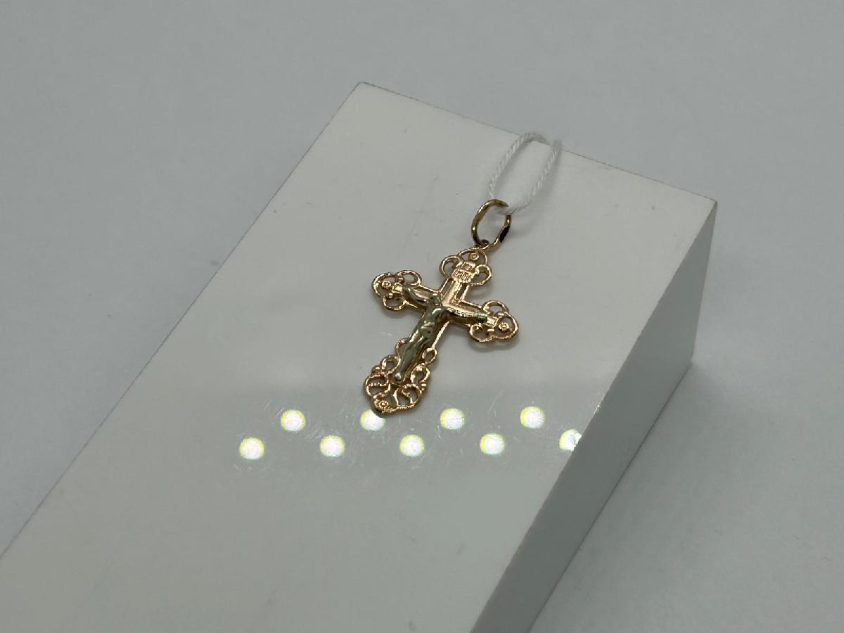 ПОДВЕСКА КРЕСТ БЕЗ КАМНЯ (Au 585)