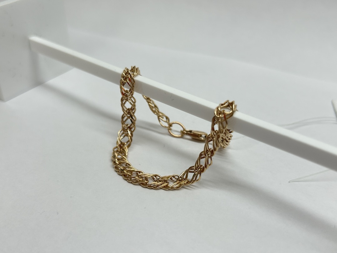 БРАСЛЕТ ПУСТОТЕЛЫЙ Ромб тройной (Au 585)