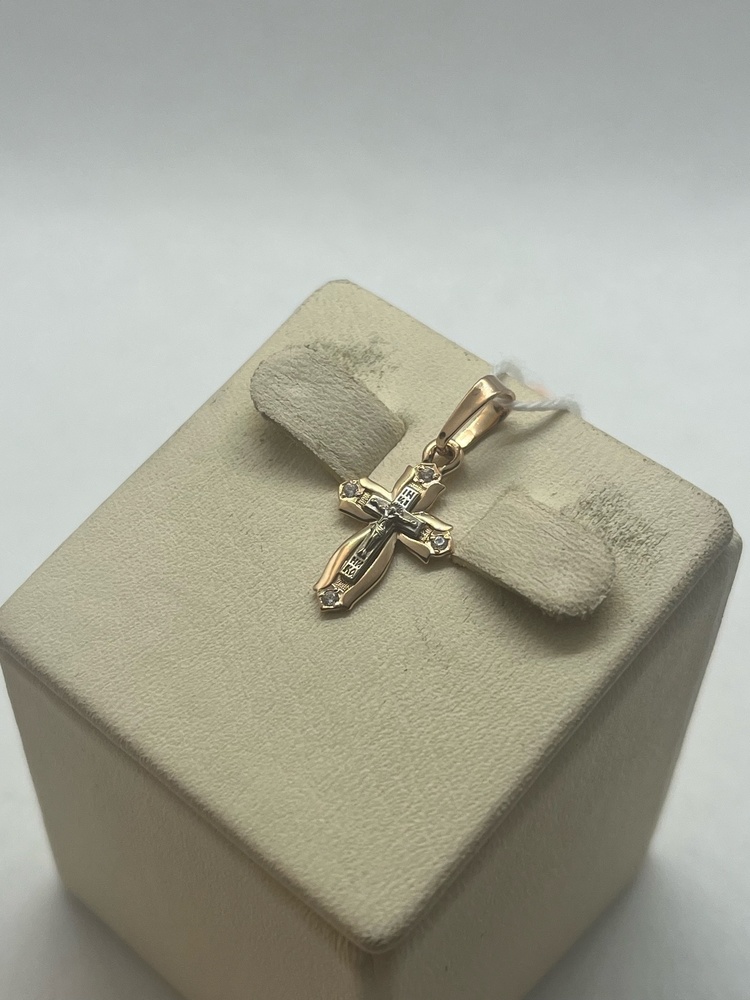 ПОДВЕСКА КРЕСТ С КАМНЯМИ (Au 585)