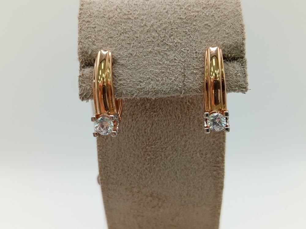 СЕРЬГИ ПУСЕТЫ с камнем (Au 585)