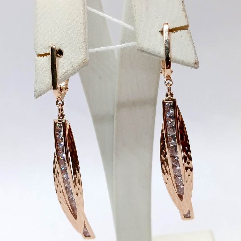 СКМИ585 СЕРЬГИ С КАМНЯМИ (Au 585)