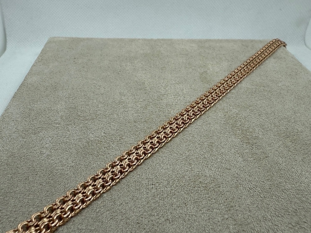 БРАСЛЕТ ПОЛНОВЕСНЫЙ Бисмарк двойной (Au 585)