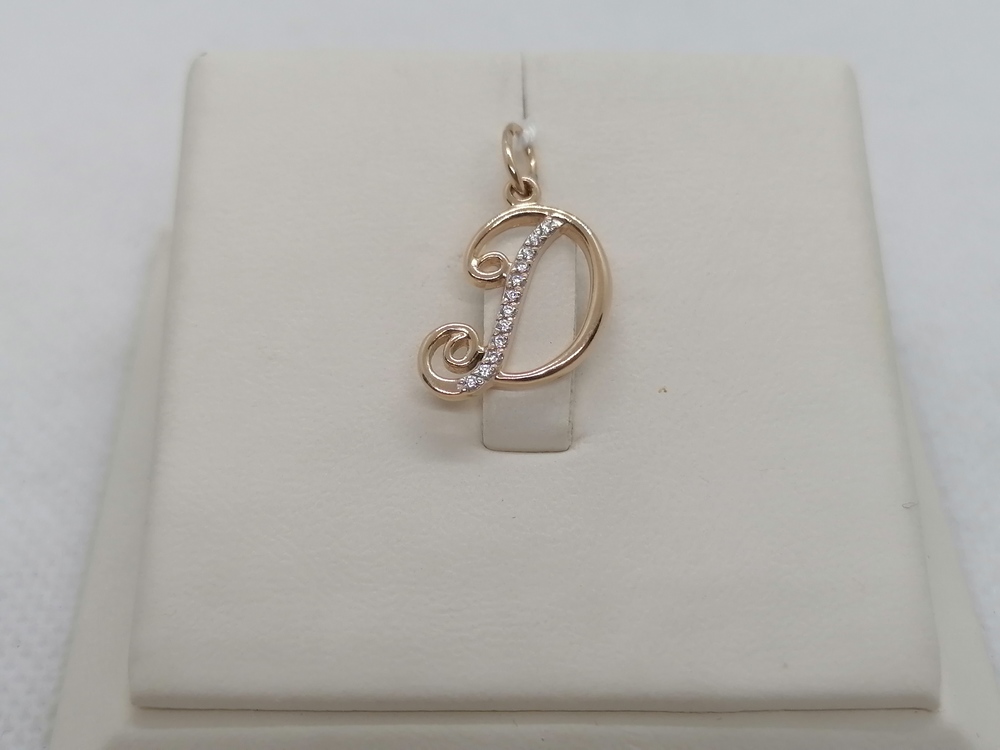 ПОДВЕСКА БУКВА Д Au 585