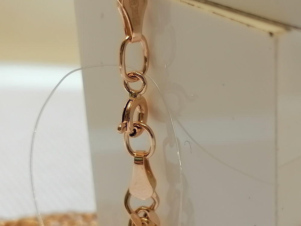 8080154П-55 ЦЕПЬ ПУСТОТЕЛАЯ Ромб двойной (Au 585)