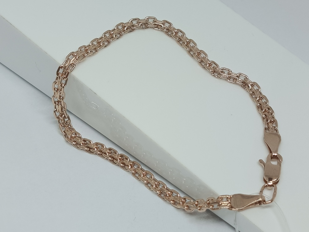 БРАСЛЕТ ПУСТОТЕЛЫЙ Бисмарк машинный (Au 585)