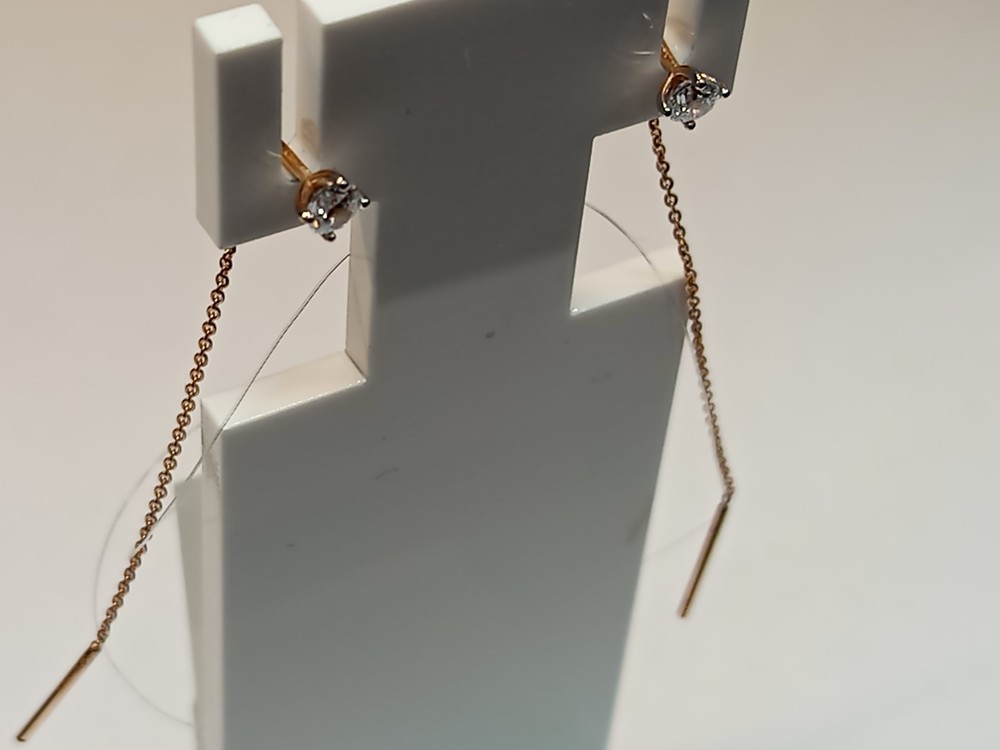 СЕРЬГИ ПРОДЕВКИ с камнем (Au 585)