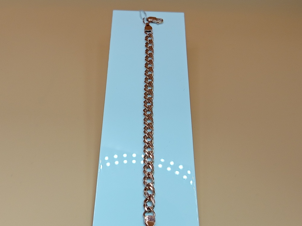 БРАСЛЕТ ПОЛНОВЕСНЫЙ Ромб двойной Au 585