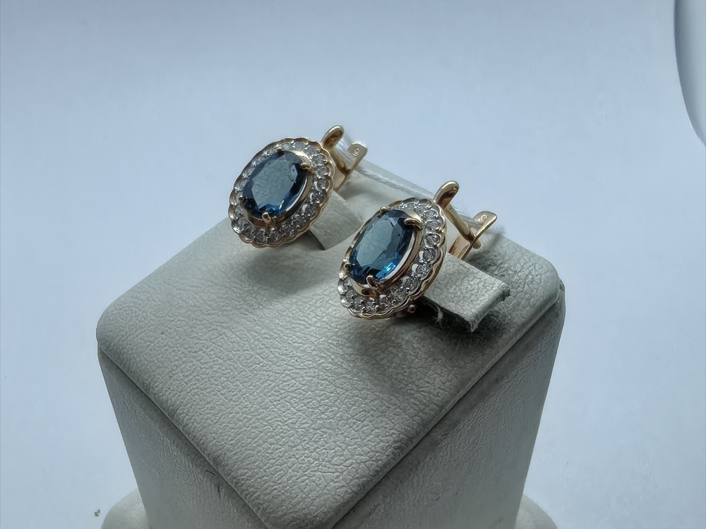 СКМИ585 СЕРЬГИ С КАМНЯМИ (Au 585)