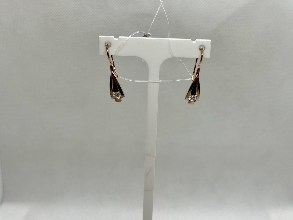 СЕРЬГИ ПЕТЕЛЬКА с камнями (Au 585)