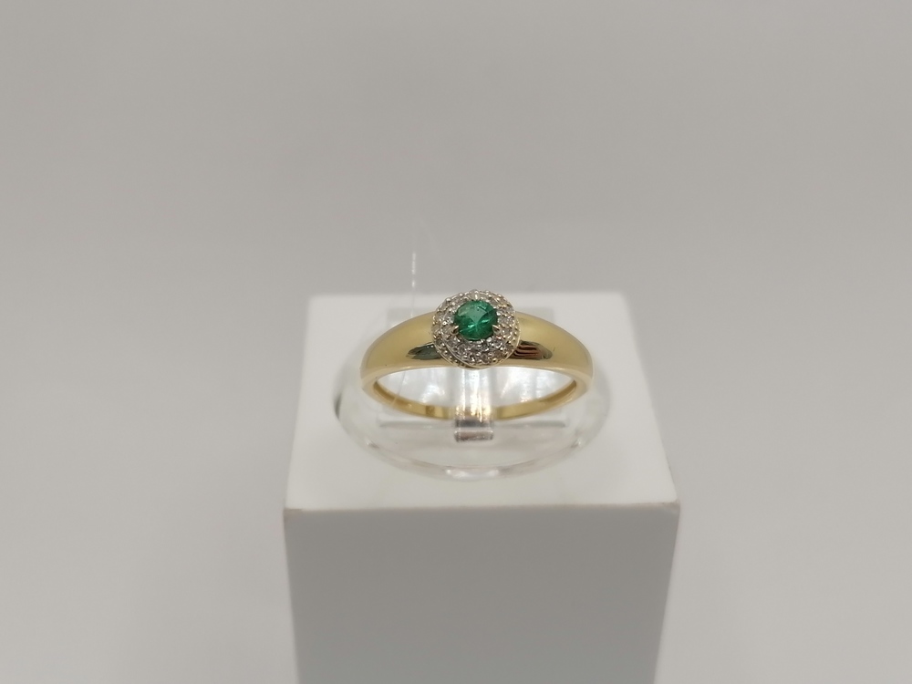 КОЛЬЦО Бриллиант, изумруд (Au 585)