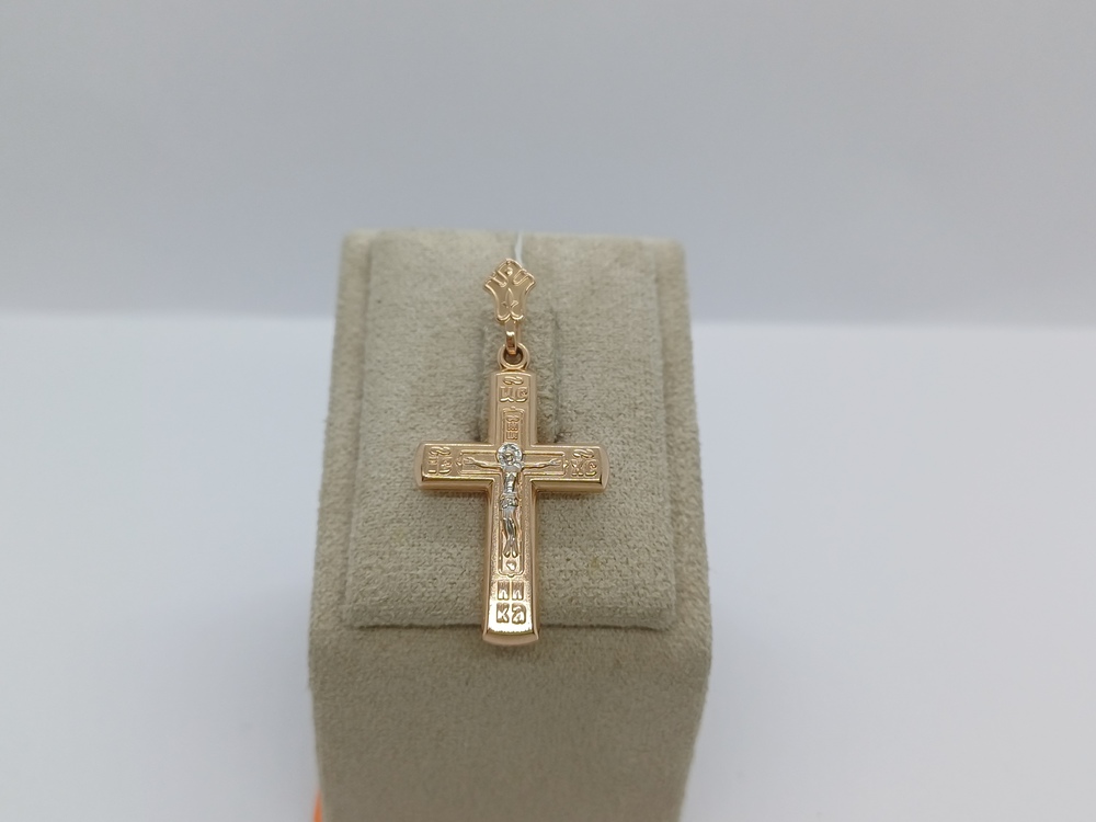 ПОДКБК585 ПОДВЕСКА КРЕСТ БЕЗ КАМНЯ (Au 585)