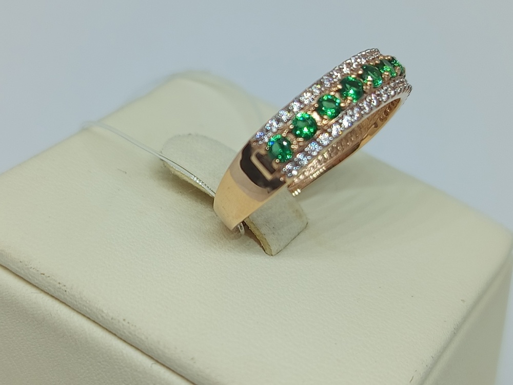 КОЛЬЦО С КАМНЯМИ (Au 585)