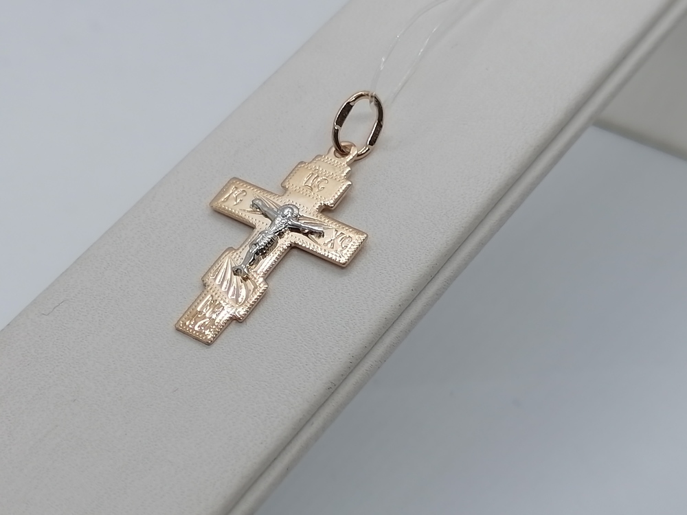 23-0093 ПОДВЕСКА КРЕСТ без камня (Au 585)