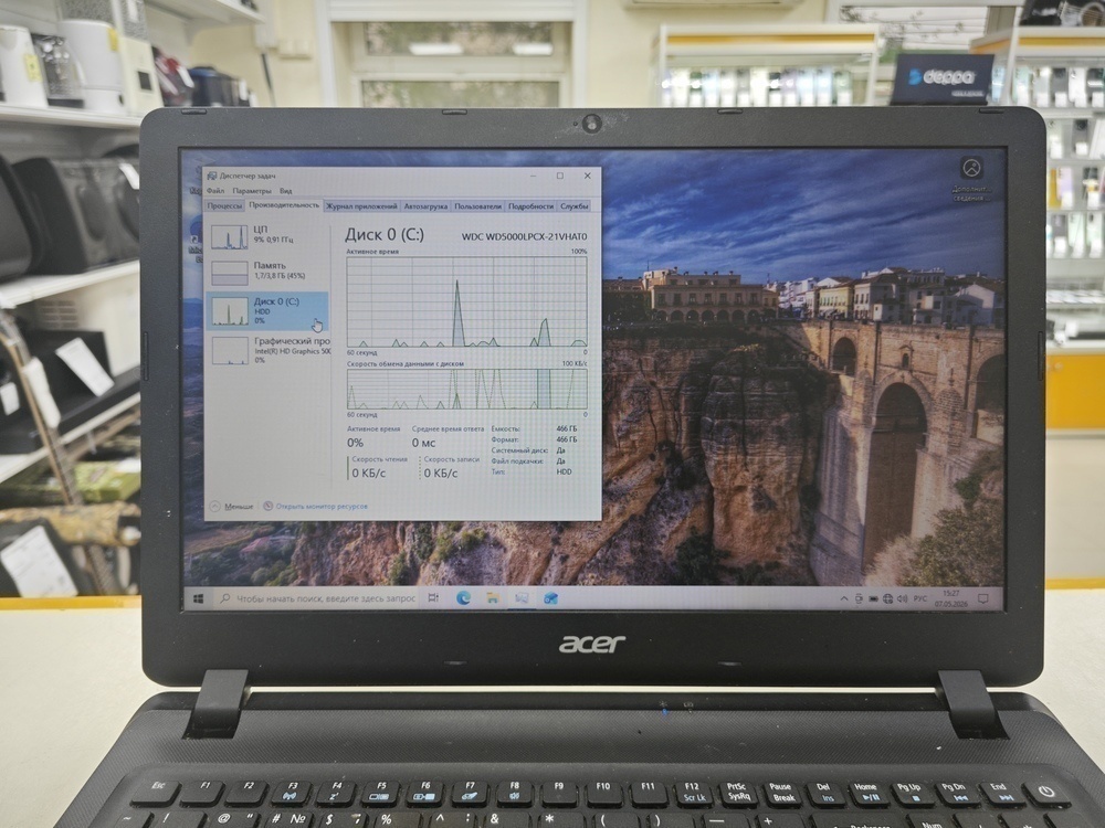 Ноутбук Acer; Celeron N3350, Intel HD Graphics 500, 4 Гб, Нет, 500 Гб