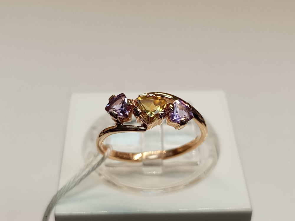 КОЛЬЦО С КАМНЯМИ (Au 585)