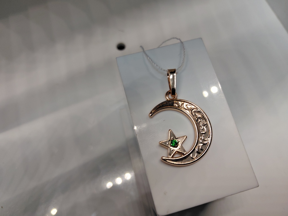 ПОДВЕСКА ПОЛУМЕСЯЦ с камнем (Au 585)