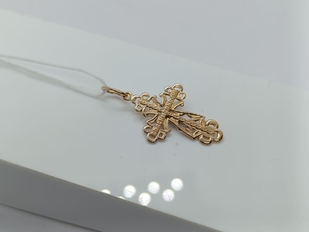 ПОДВЕСКА КРЕСТ БЕЗ КАМНЯ (Au 585)