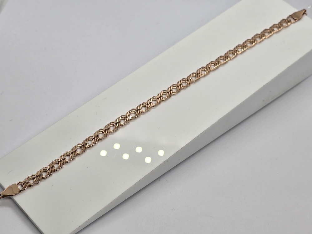 БРАСЛЕТ ПУСТОТЕЛЫЙ Ромб тройной (Au 585)