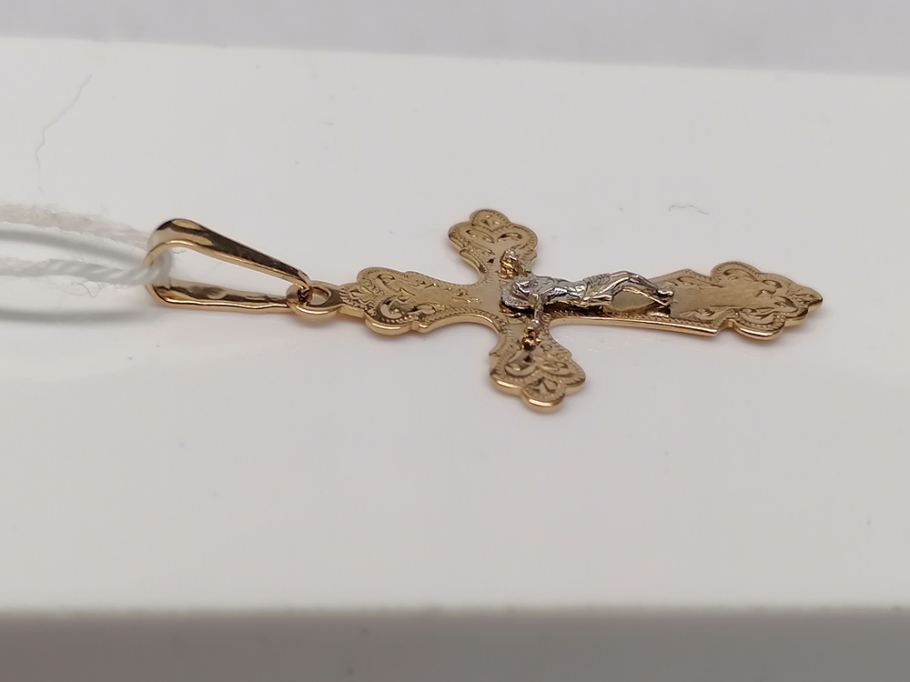 ПОДВЕСКА КРЕСТ БЕЗ КАМНЯ (Au 585)