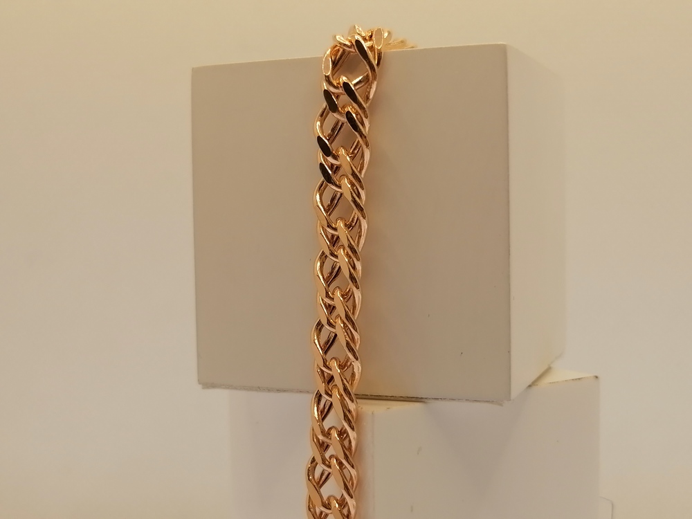 7120154П-20 БРАСЛЕТ ПУСТОТЕЛЫЙ Ромб двойной (Au 585)